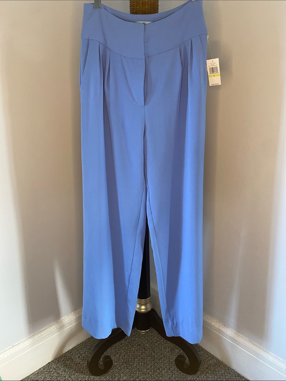 CeCe Periwinkle Wide-Leg High-Waist Pants